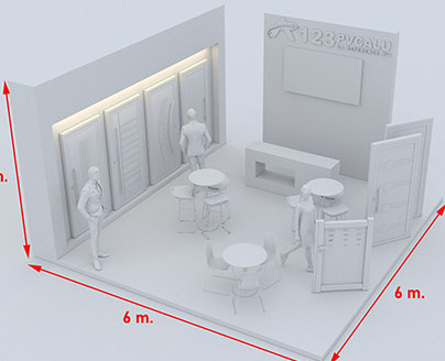 Diseño de stands para ferias comerciales en 3D en España